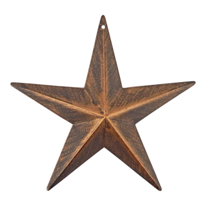 Rustic Metal Barn Star Brushed Bronze Copper Tin Wall Decor Western Style