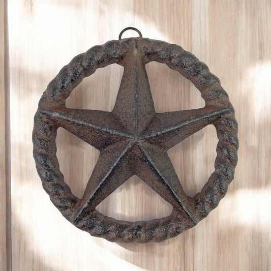 Roped Cast Iron Star - Western Rustic Wall Decor