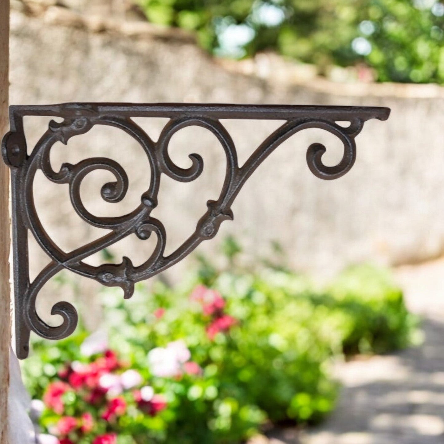 Detailed Cast Iron Bracket - Vintage-Style Shelf Support