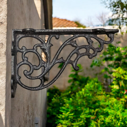 Scrolled Cast Iron Bracket - Decorative Rustic Shelf Support