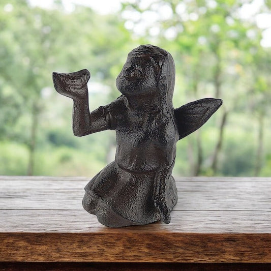 Mystical Cast Iron Garden Fairy Statue