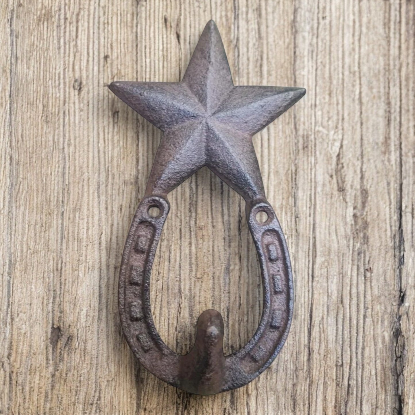 Rustic Cast Iron Star Hook - Farmhouse Western Wall Hanger