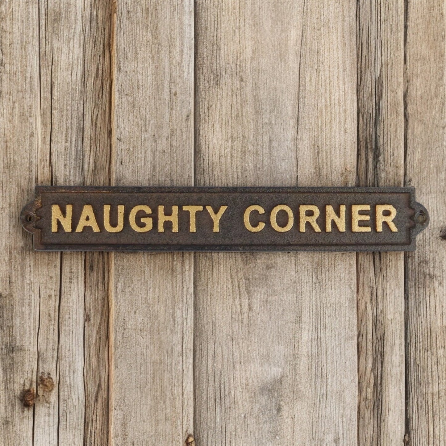 Playful Cast Iron Plaque: Naughty Corner - Amusing Home Decor