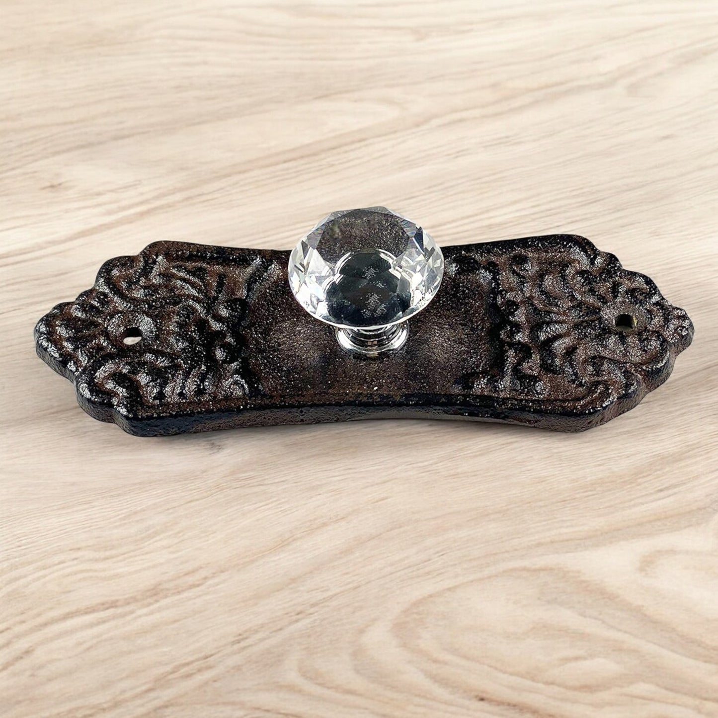 Sparkling Cast Iron Crystal Drawer Pull – Vintage Glam Cabinet Knob