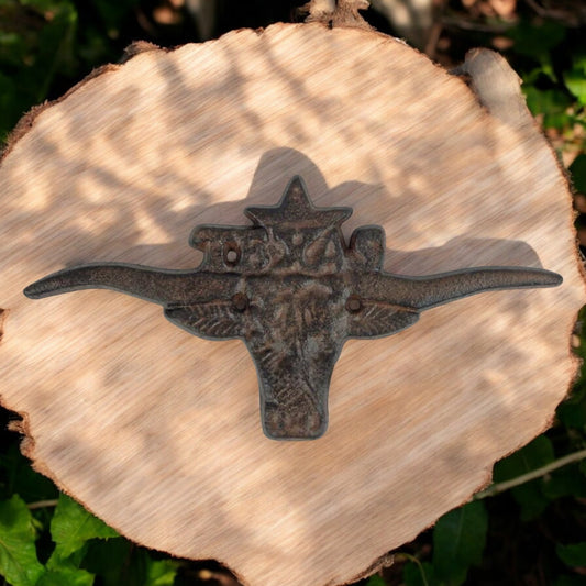 Southwestern Cast Iron Texas Longhorn Decor – Rustic Ranch Accent