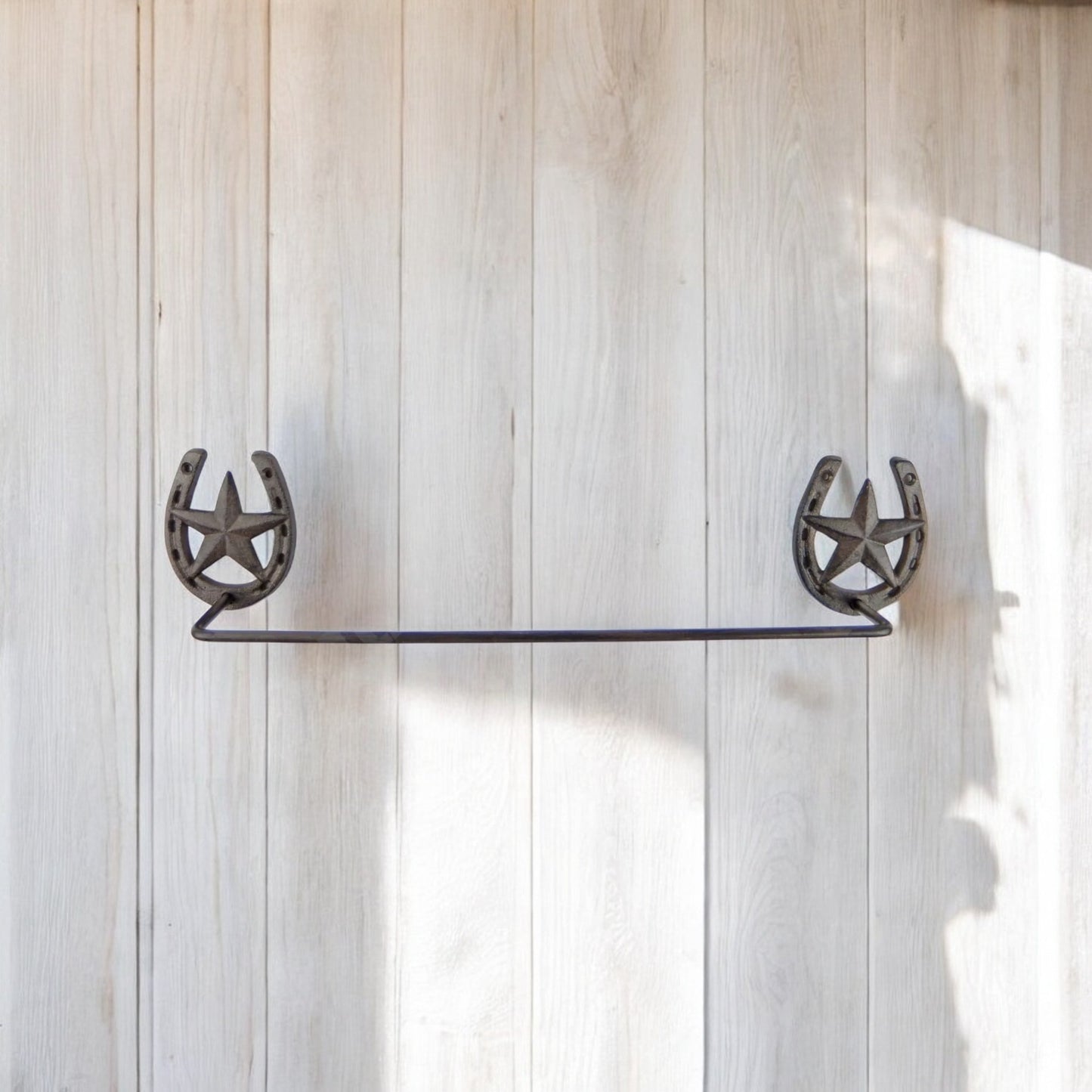 Country Cast Iron Horseshoe Towel Rack - Western Farmhouse Decor