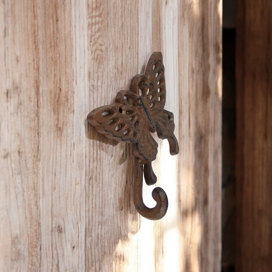 Cast Iron Butterfly Hook – Whimsical Nature-Inspired Wall Accent