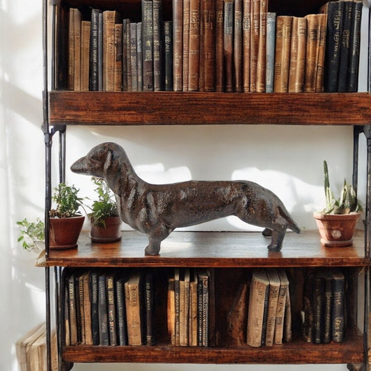 Charming Cast Iron Small Dog Figurine – Rustic Farmhouse Decor Accent