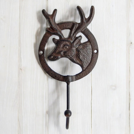 Cast Iron Deer Head Hook – Vintage Woodland Wall Accent