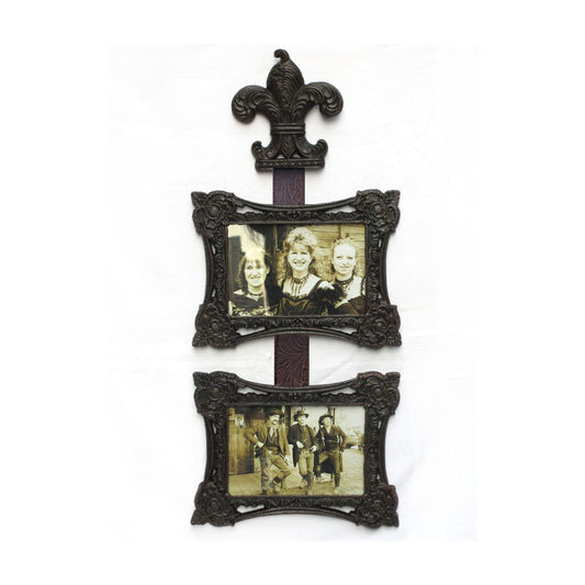 CAST IRON FLEUR-DE-LIS WITH TWO PHOTO FRAME ST04-6039