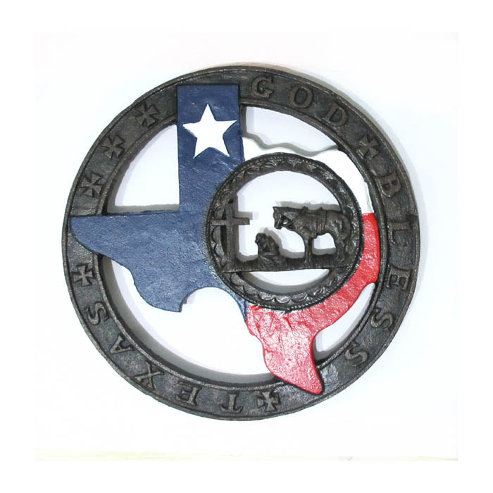 CAST IRON TEXAS & PRAYER TRIVET ST09-6741