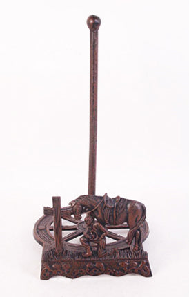 CAST IRON COWBOY PRAYER PAPER TOWEL HOLDER ST13-6020