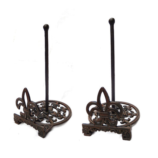 CAST IRON FLEUR-DE-LIS PAPER TOWEL HOLDER ST13-6031