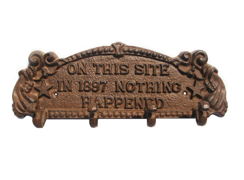 CAST IRON "NOTHING HAPPENED" HOOKS ST14-6028A