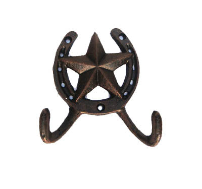 CAST IRON STAR & HORSE SHOE HOOK ST14-6150B