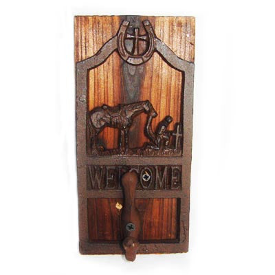 WOODEN WITH COWBOY PRAYER HOOK ST14-6841D