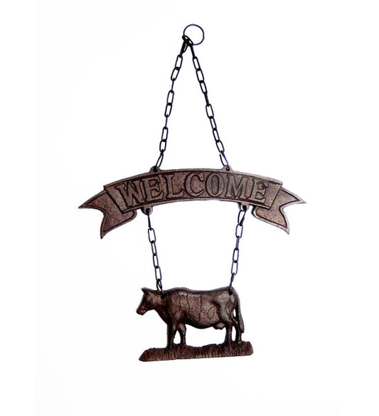 CAST IRON COW WELCOME SIGN ST19-6060