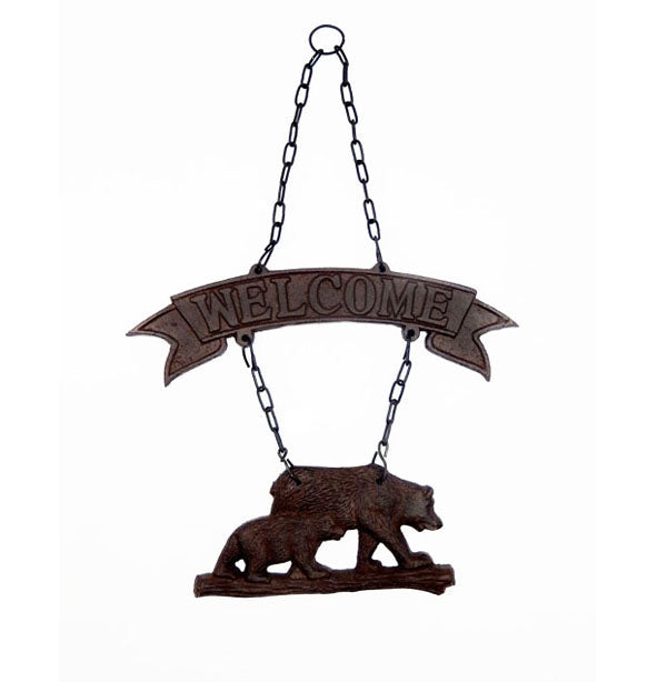 CAST IRON BEAR WELCOME SIGN ST19-6061