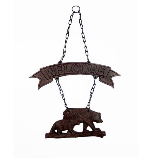 CAST IRON BEAR WELCOME SIGN ST19-6061