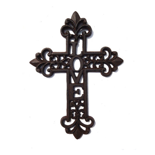 CAST IRON "LOVE" CROSS ST21-6244