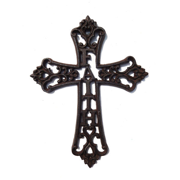 CAST IRON "FAITH" CROSS ST21-6246