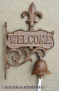 CAST IRON FLEUR-DE-LIS & WELCOME DOORBELL ST24-6010