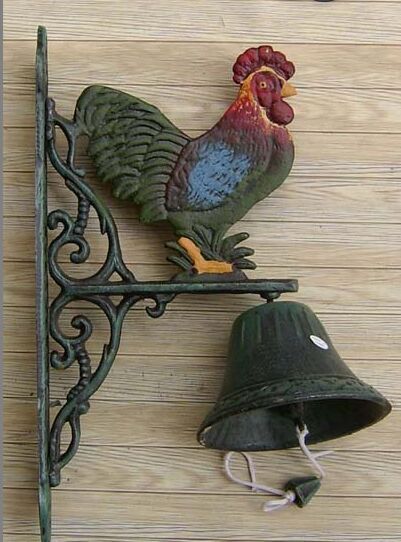 PAINTED CAST IRON ROOSTER DOORBELL ST24-6147