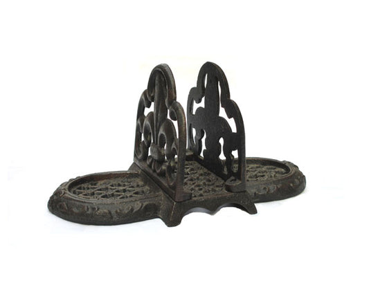 CAST IRON FLEUR-DE-LIS SALT & BOTTLE EASEL ST60-6038B