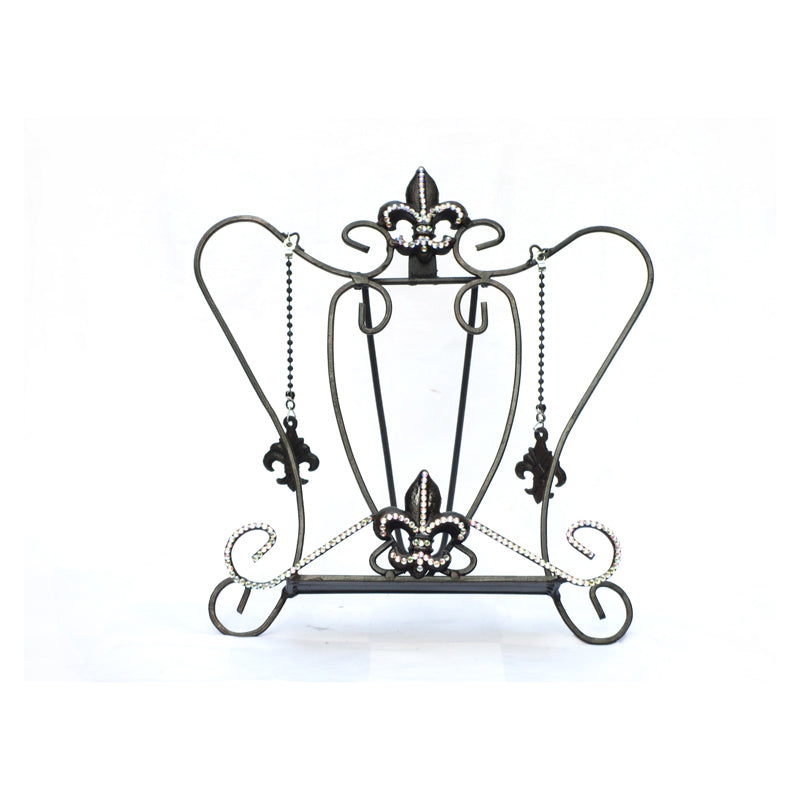 CAST IRON FLEUR-DE-LIS STONE COOKBOOK HOLDER ST65-6023