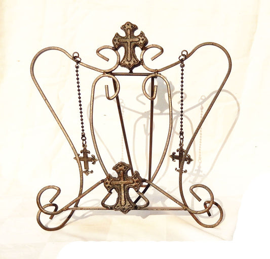 CAST IRON CROSS COOKBOOK HOLDER ST65-6024B