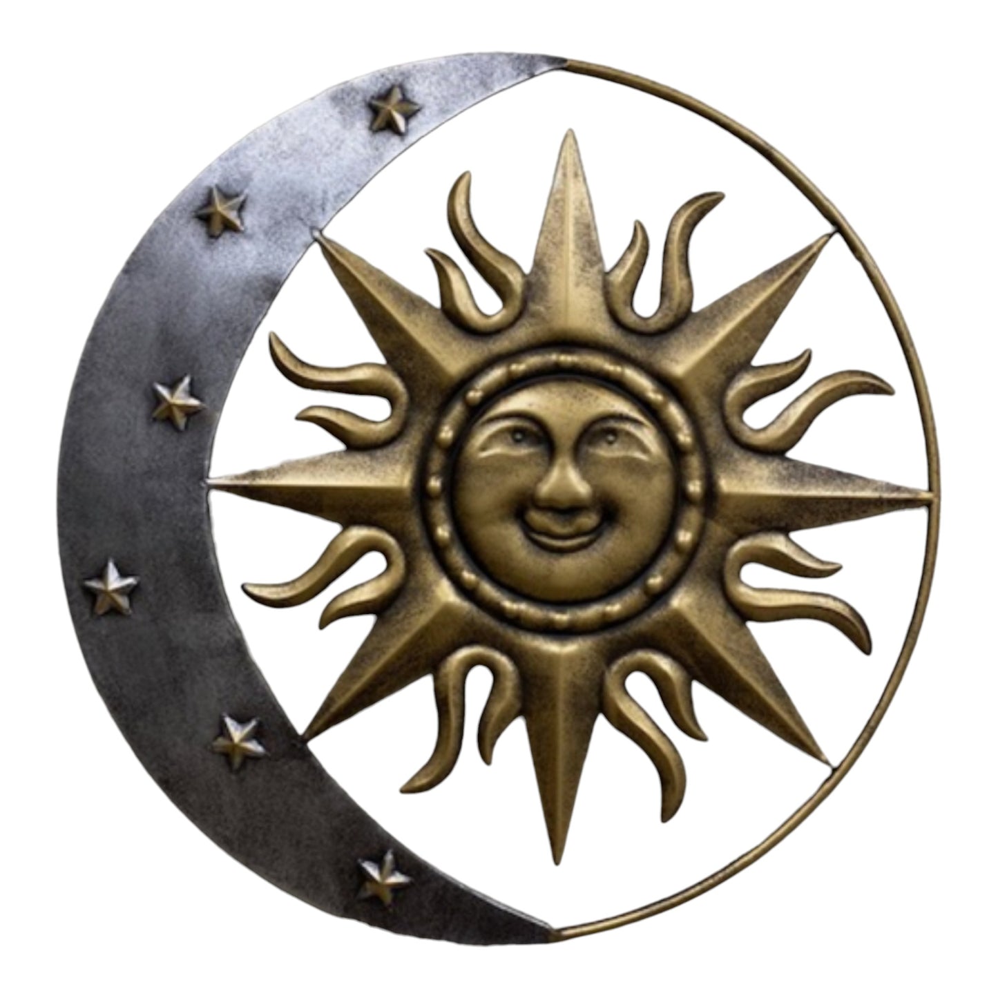 Metal Sun and Moon Decor 24 inch Celestial Metal Wall Sign