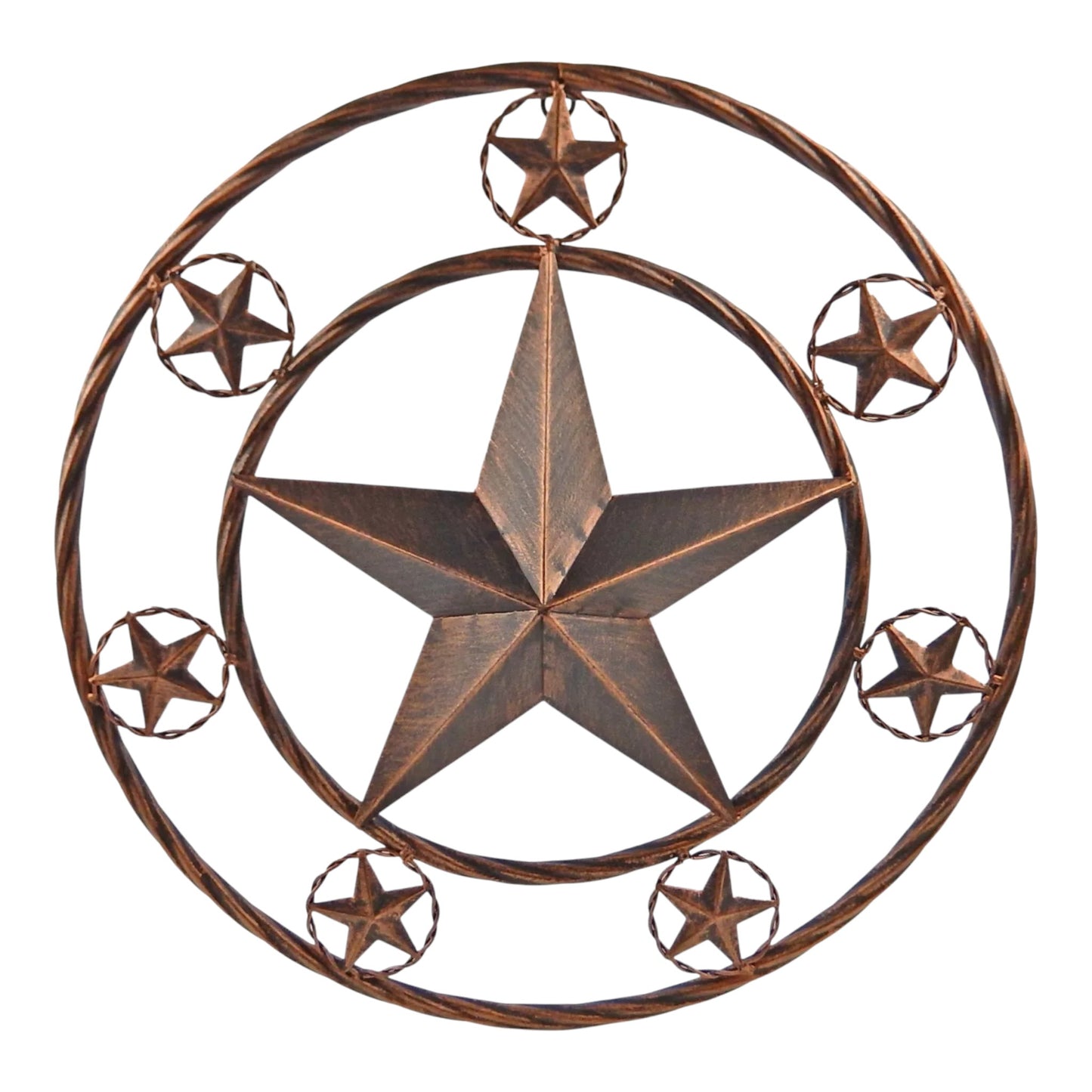 Metal 18 inch Star with Stars Bold Celestial Metal Wall Sign